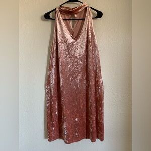 Elegant Pink Velvet Dress